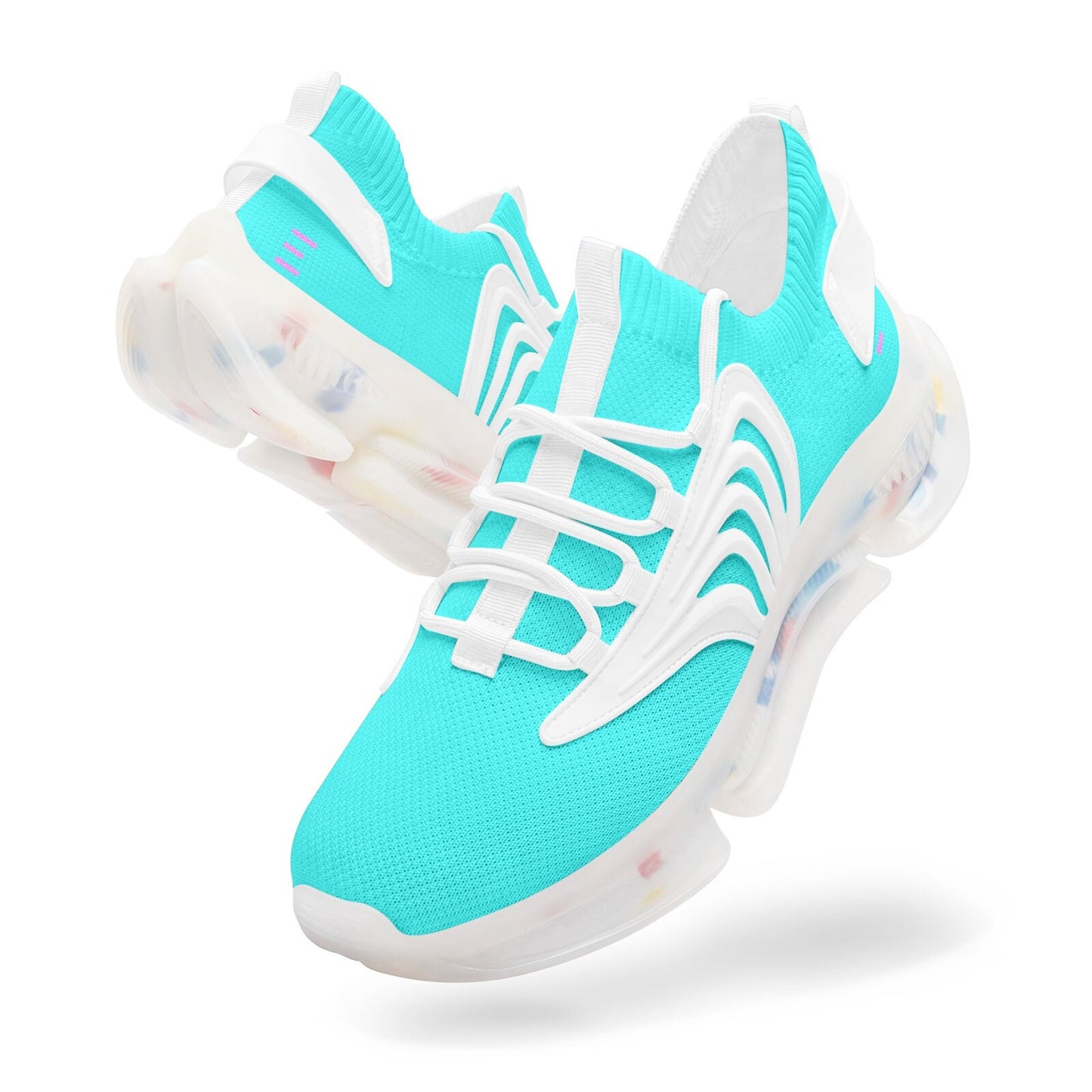 Aqua Blue Exercise Sneakers Unisex Low Top Mesh Sneakers