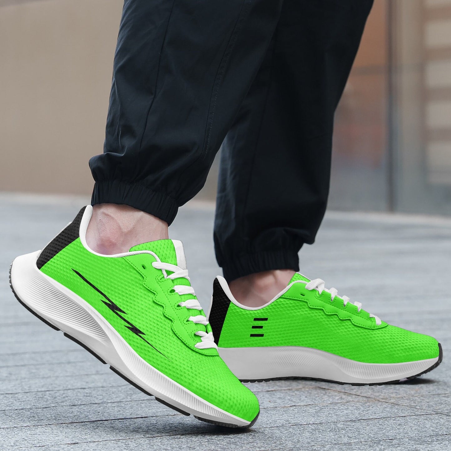 Bright Green Running Shoes Unisex Mesh Tech Performance Running Shoes