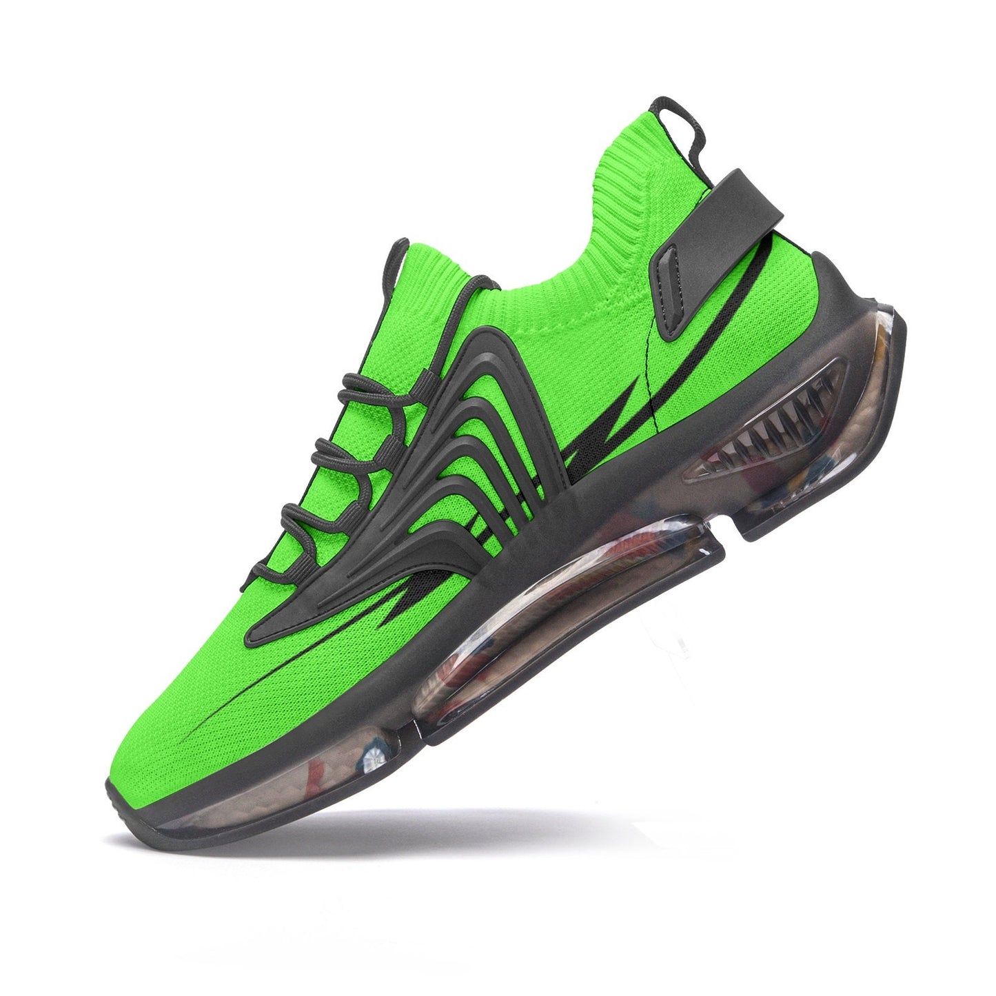 Bright Green Running Shoes Unisex Low Top Mesh Sneakers