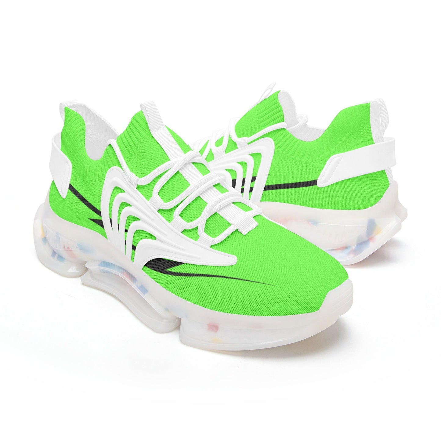 Bright Green Running Shoes Unisex Low Top Mesh Sneakers