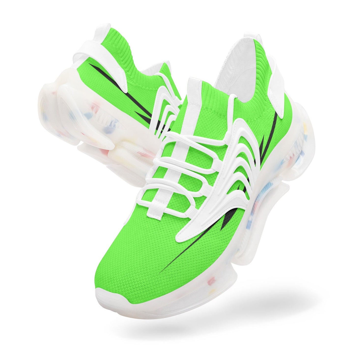 Bright Green Running Shoes Unisex Low Top Mesh Sneakers