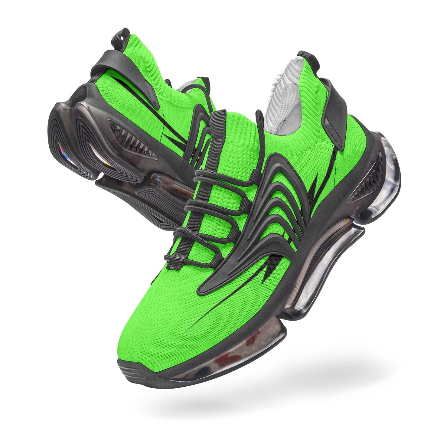 Bright Green Running Shoes Unisex Low Top Mesh Sneakers