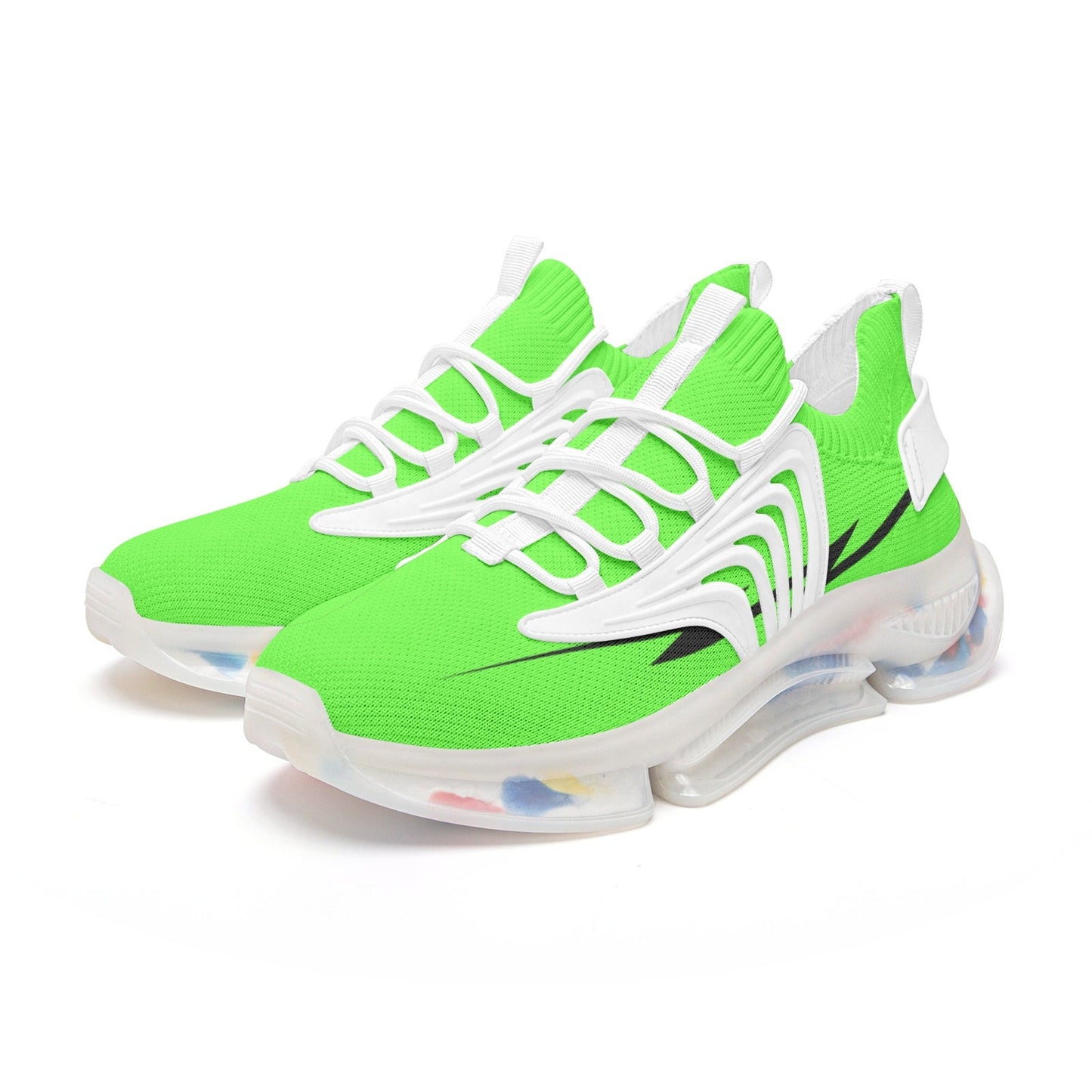 Bright Green Running Shoes Unisex Low Top Mesh Sneakers