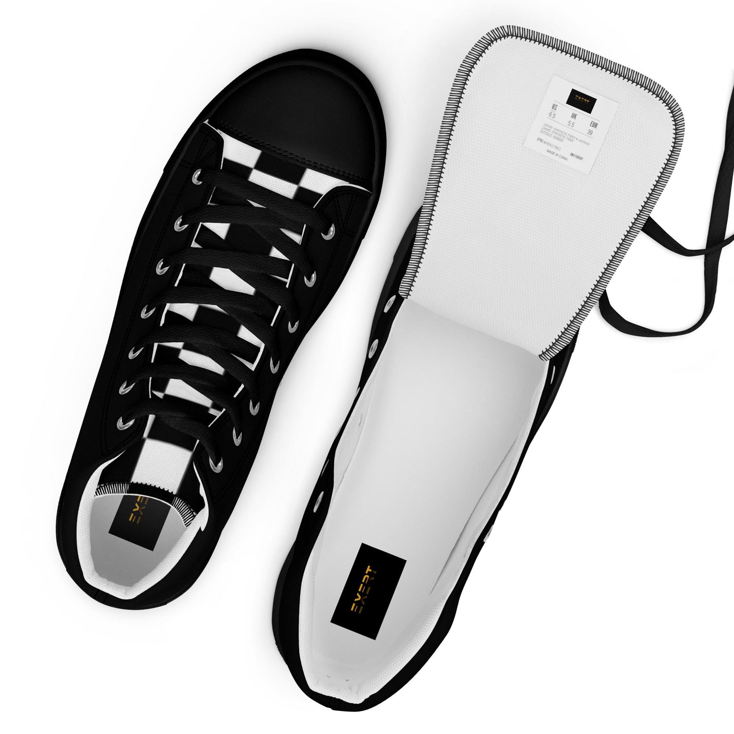 Black High Top Sneakers Mens high top canvas shoes
