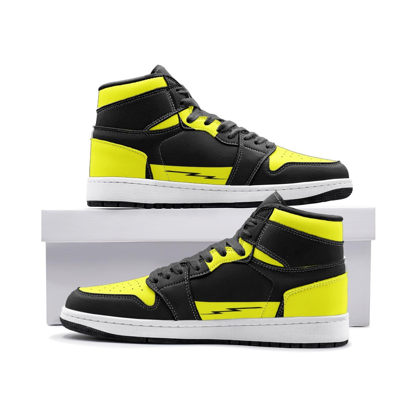 Black and Yellow High Top Sneakers Unisex Sizes