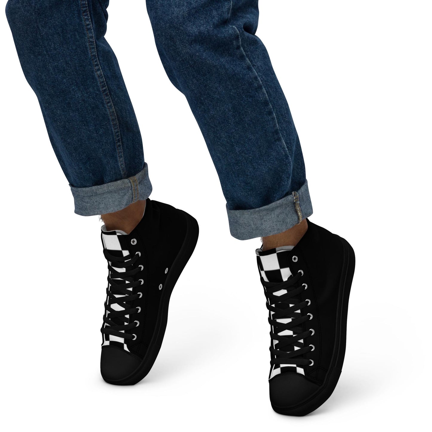 Black High Top Sneakers Mens high top canvas shoes
