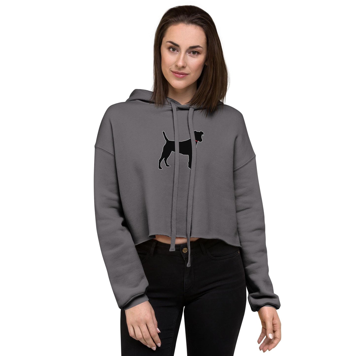 Black Labrador Crop Hoodie
