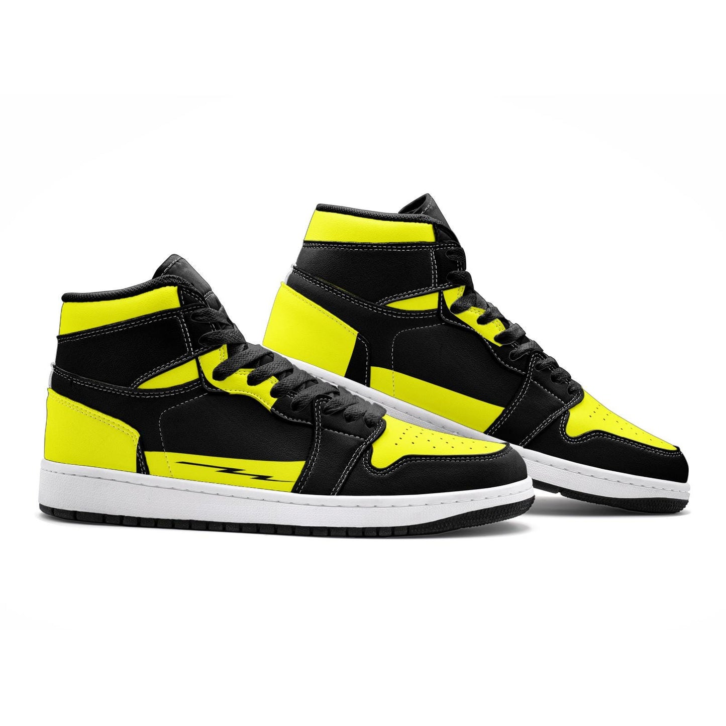 Black and Yellow High Top Sneakers Unisex Sizes
