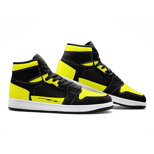 Black and Yellow High Top Sneakers Unisex Sizes
