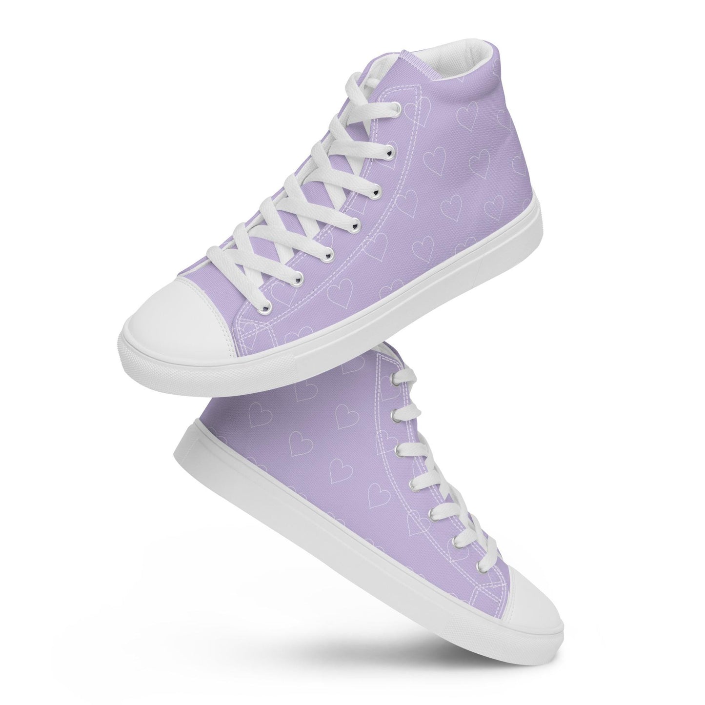 Women's Purple Sneakers with white heart design