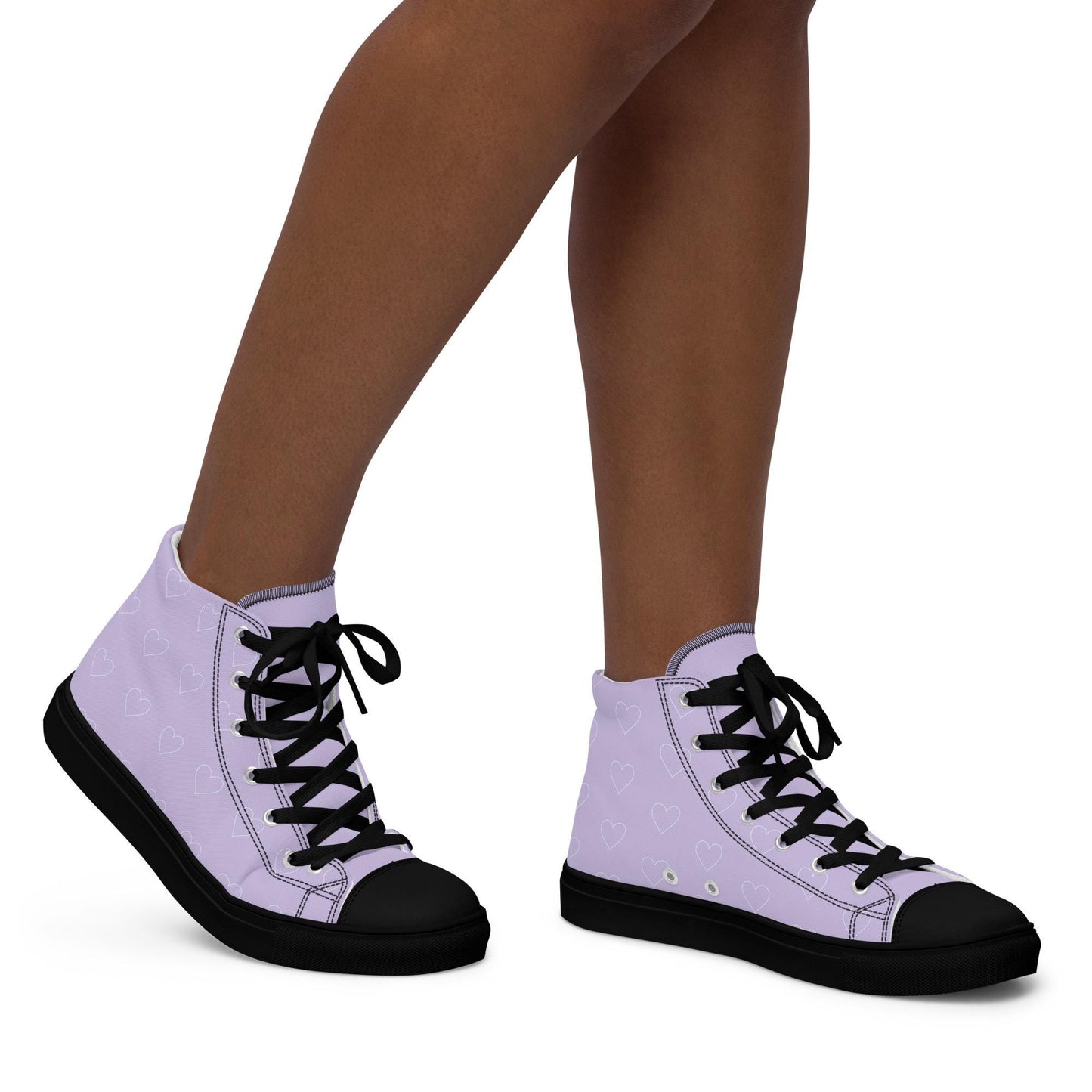 Women's Purple Sneakers with white heart design