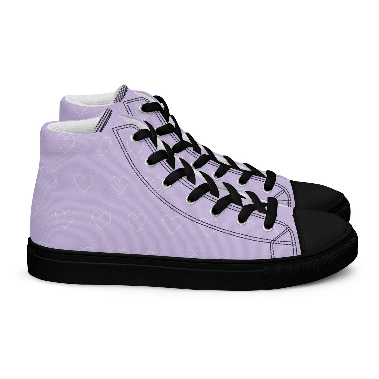 Women's Purple Sneakers with white heart design