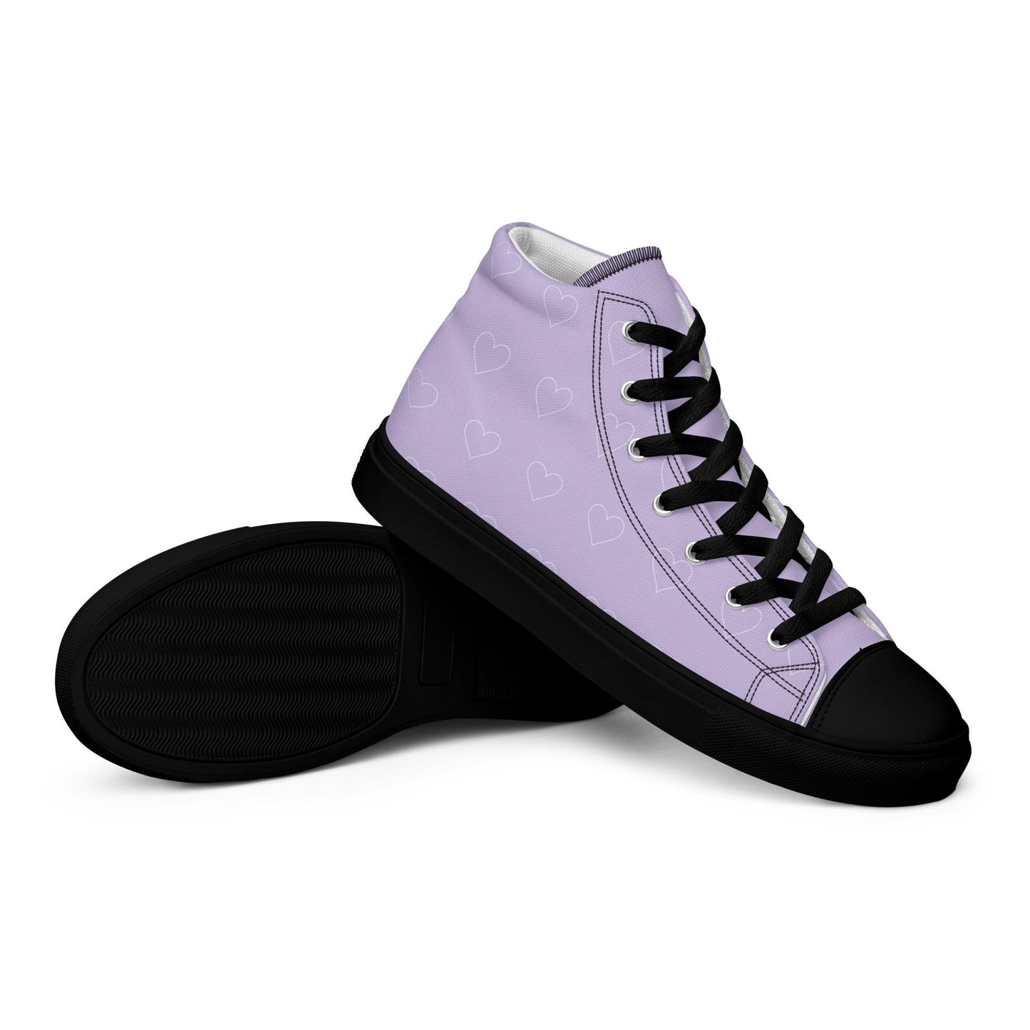 Women's Purple Sneakers with white heart design