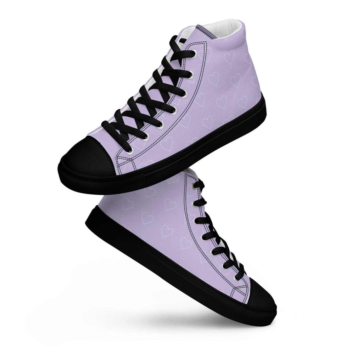 Women's Purple Sneakers with white heart design