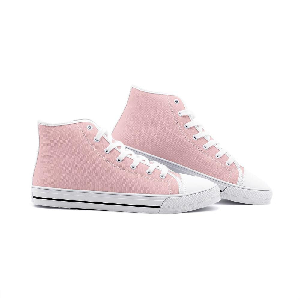 Peach Unisex High Top Canvas Shoes