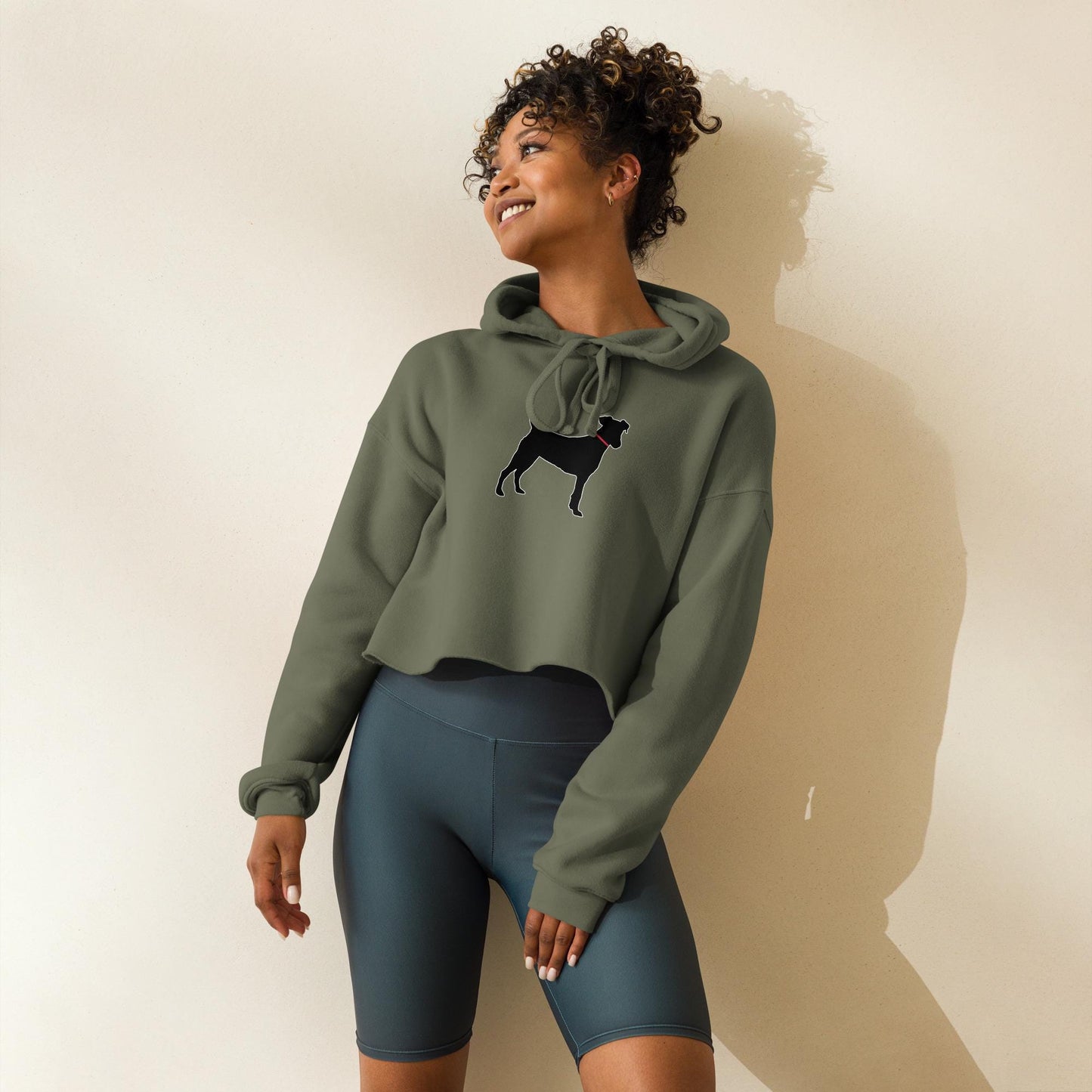 Black Labrador Crop Hoodie