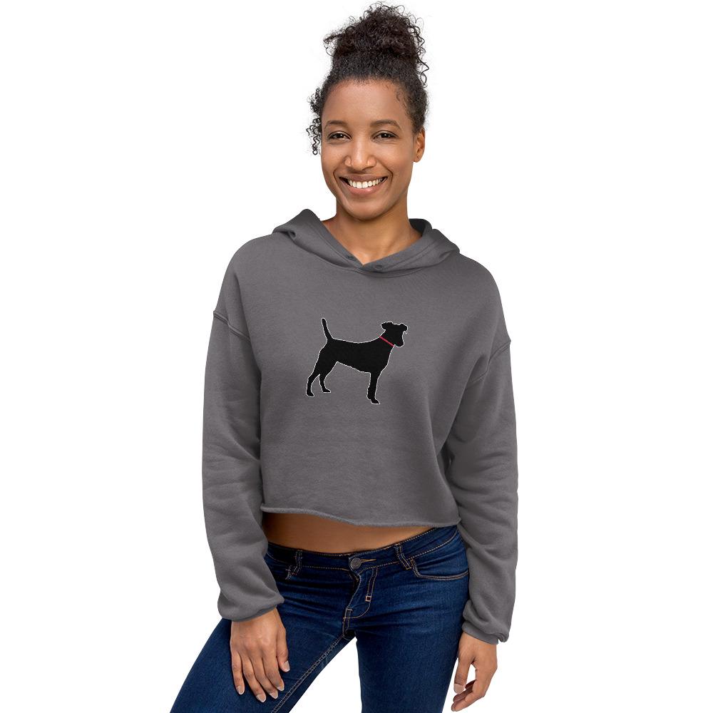Black Labrador Crop Hoodie
