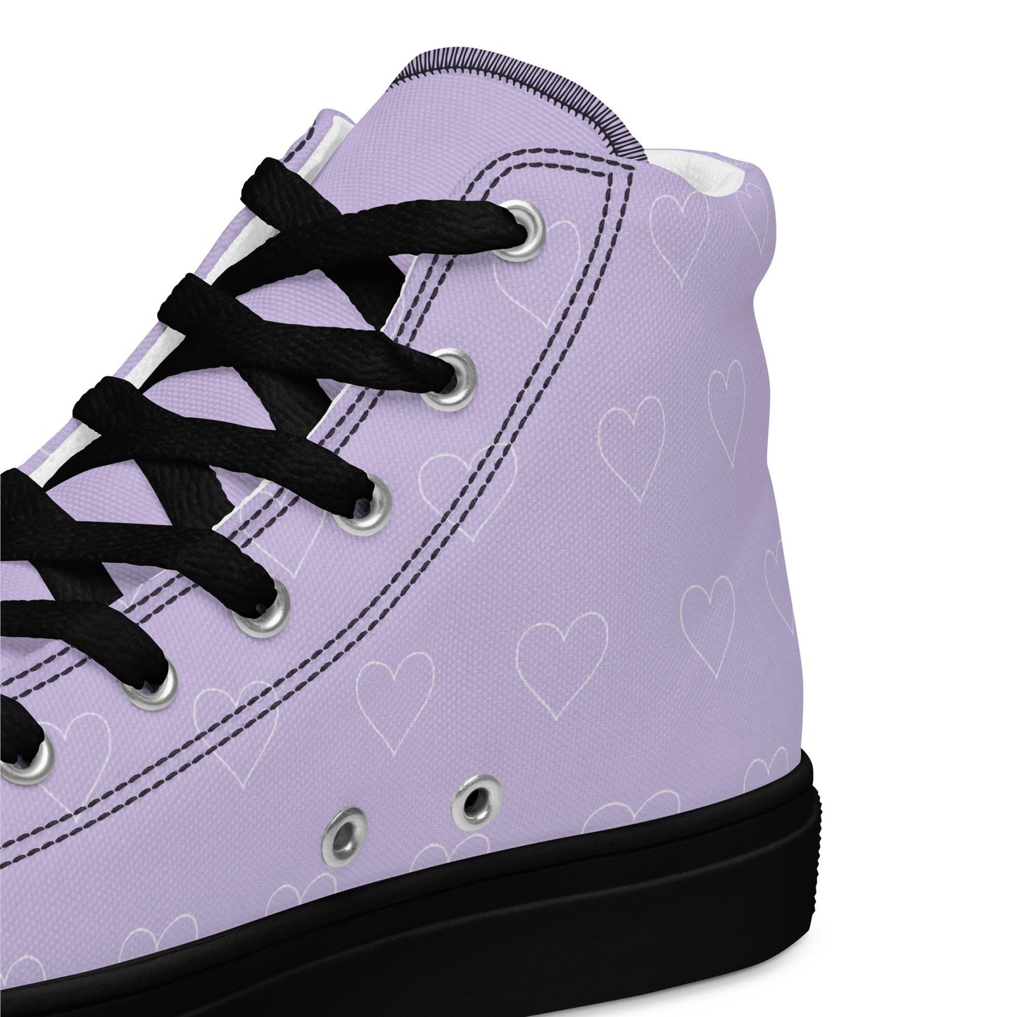 Women's Purple Sneakers with white heart design