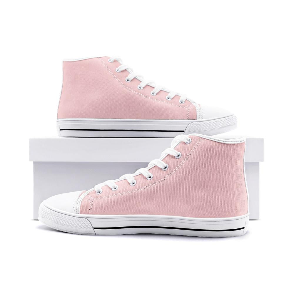 Peach Unisex High Top Canvas Shoes