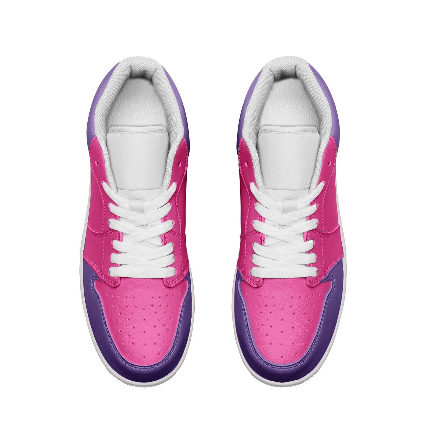 Unisex Low Top Leather Pink Sneakers