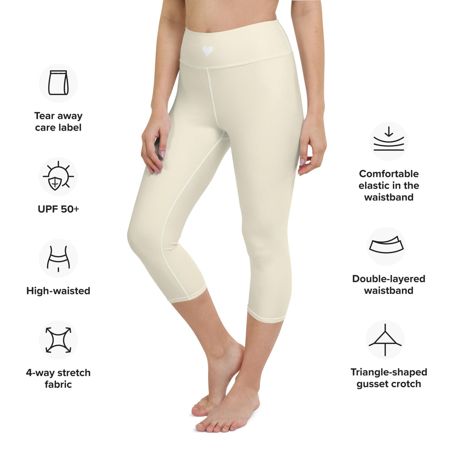 Cream Yoga Capri Leggings