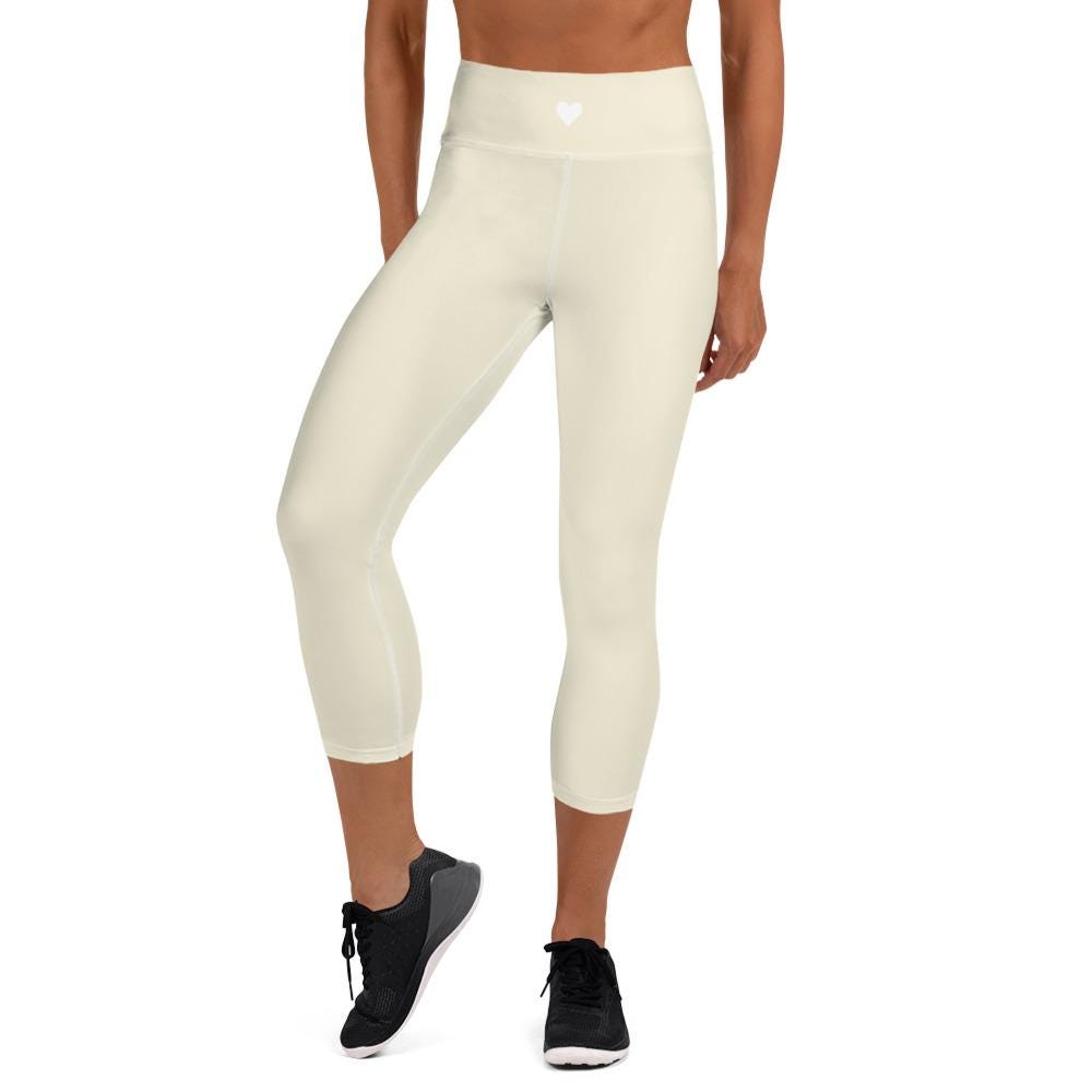 Cream Yoga Capri Leggings