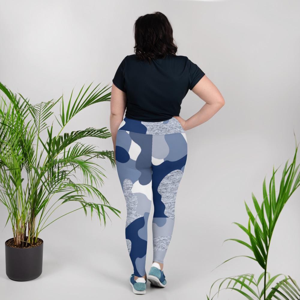 Blue Camo Plus Size Leggings