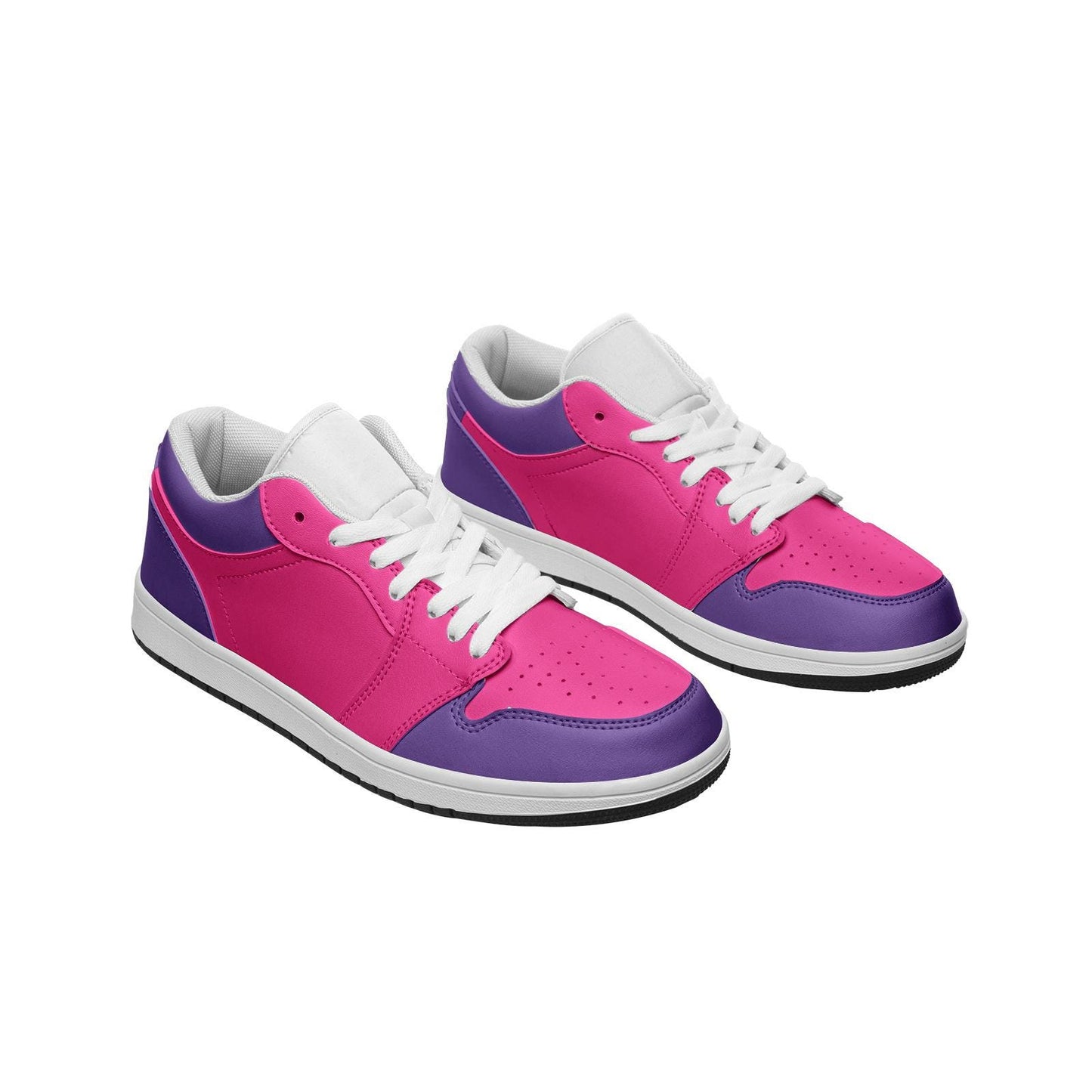Unisex Low Top Leather Pink Sneakers