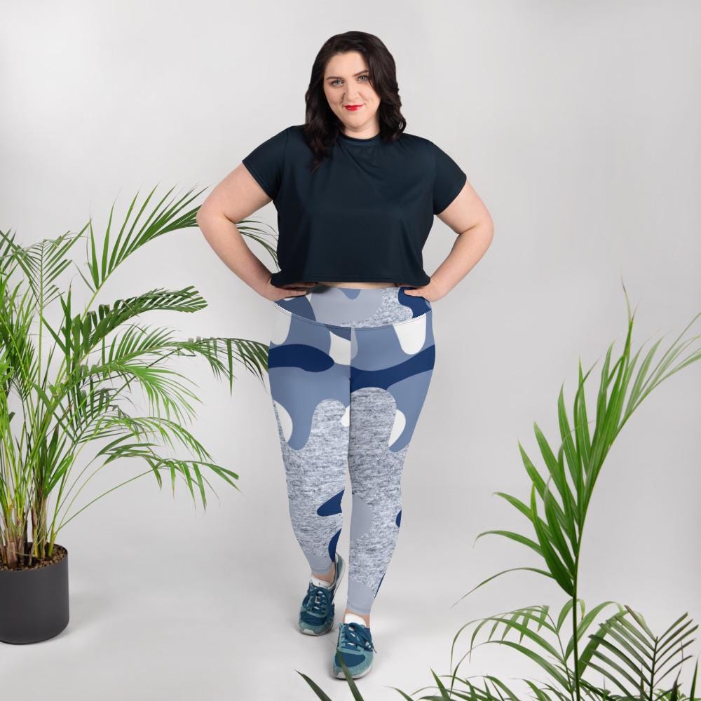 Blue Camo Plus Size Leggings
