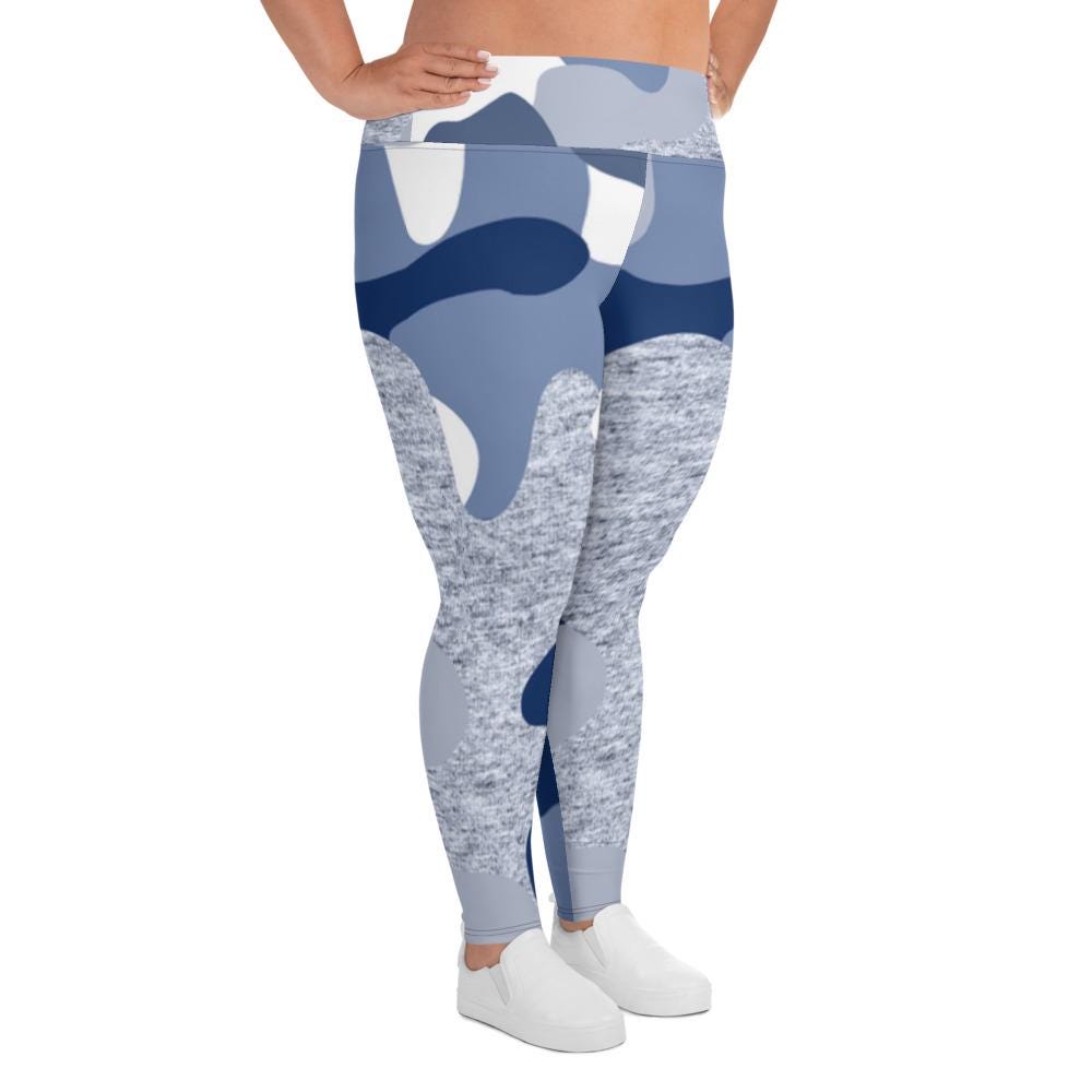 Blue Camo Plus Size Leggings