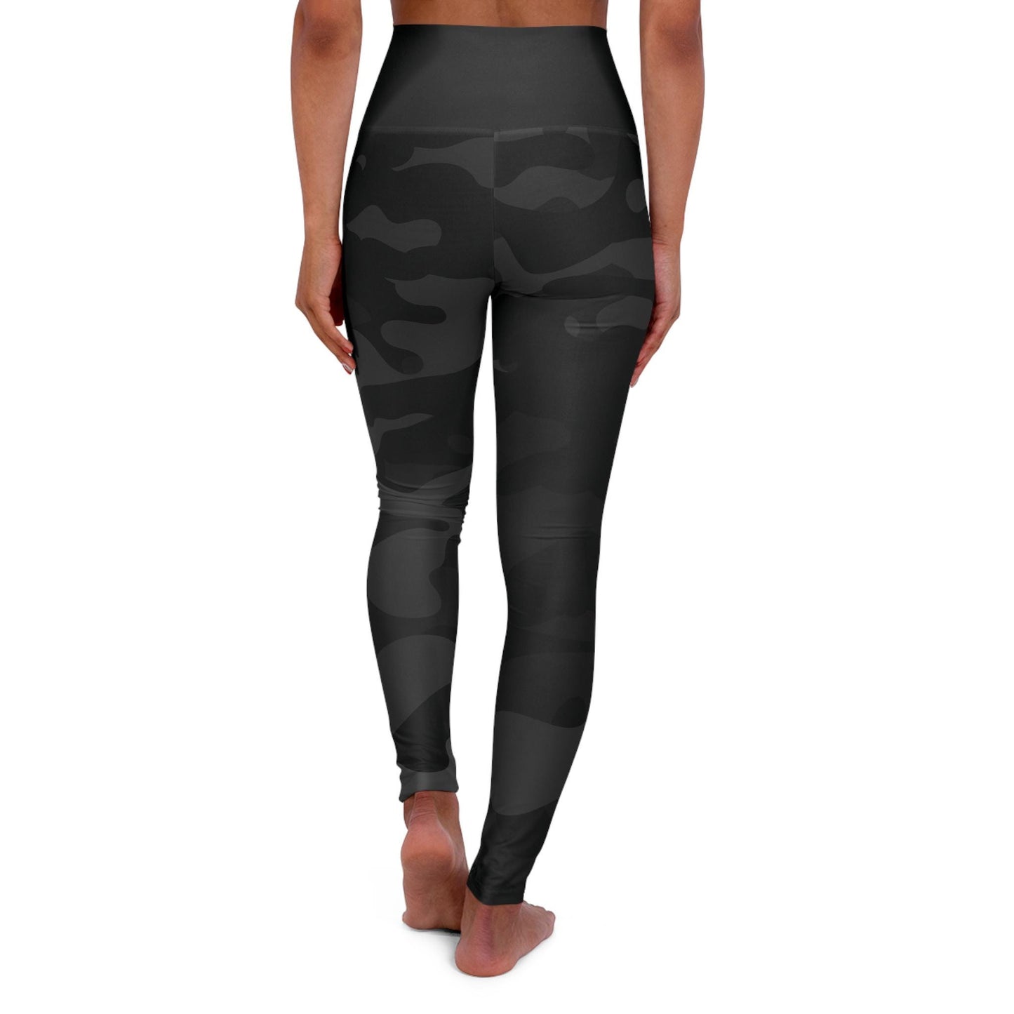 High Waisted Black Camo Yoga Leggings Skinny Fit