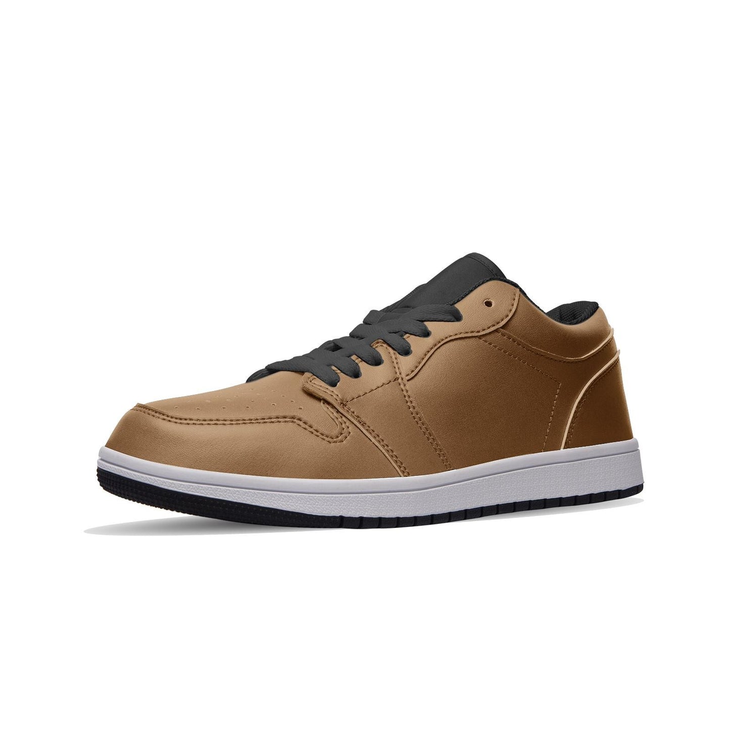 Brown Shoes Unisex Low Top Leather Sneakers