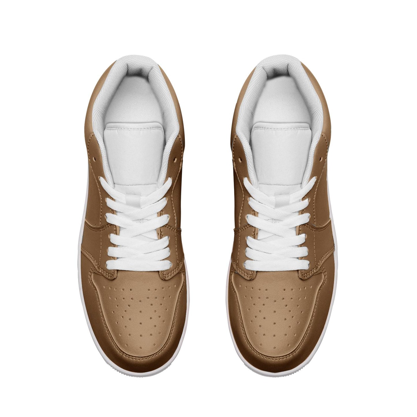 Brown Shoes Unisex Low Top Leather Sneakers