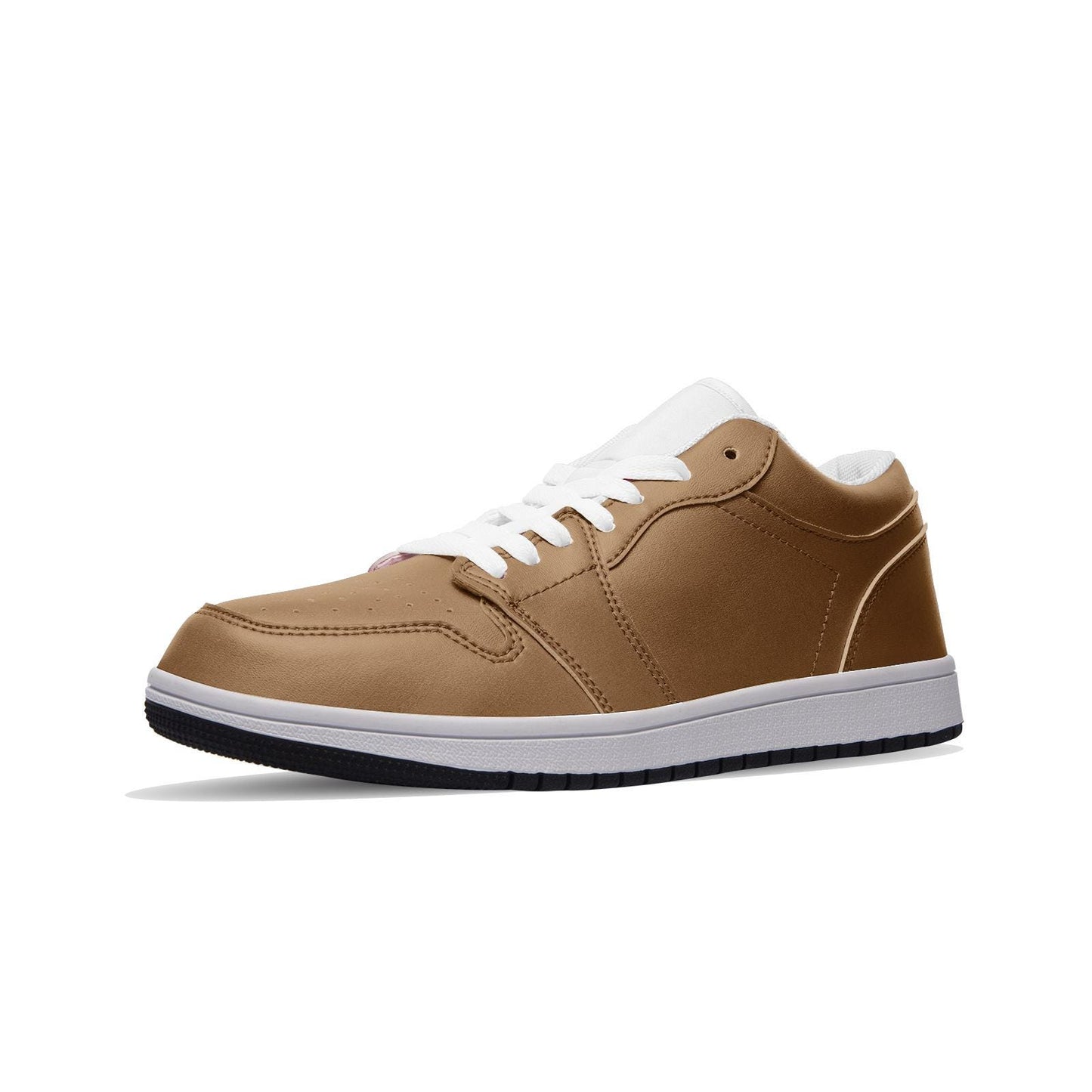 Brown Shoes Unisex Low Top Leather Sneakers