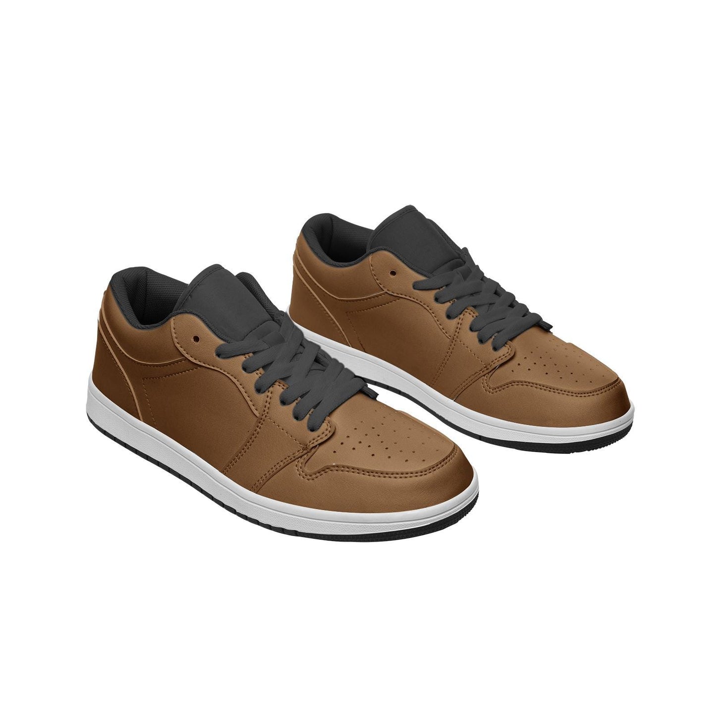 Brown Shoes Unisex Low Top Leather Sneakers
