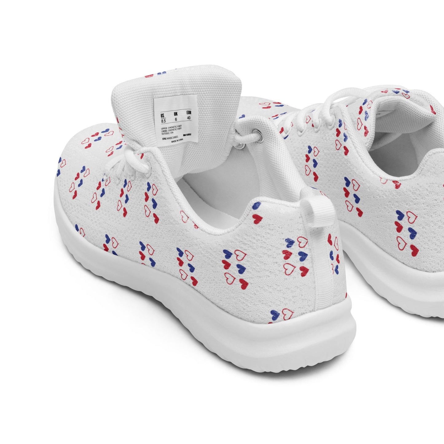 Womens white sneakers with hearts