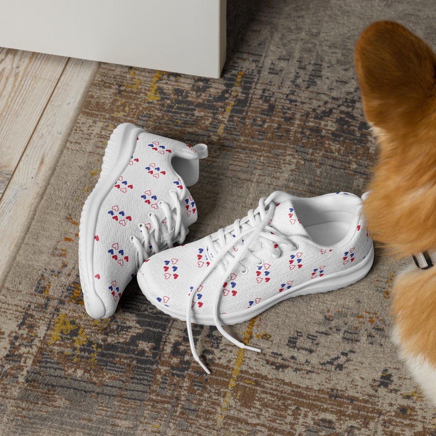 Womens white sneakers with hearts