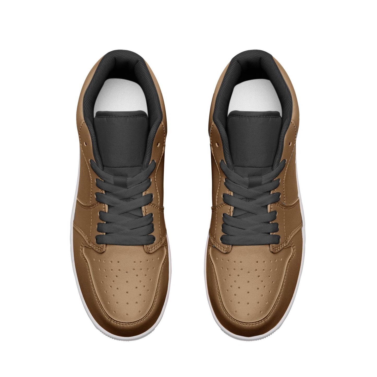 Brown Shoes Unisex Low Top Leather Sneakers