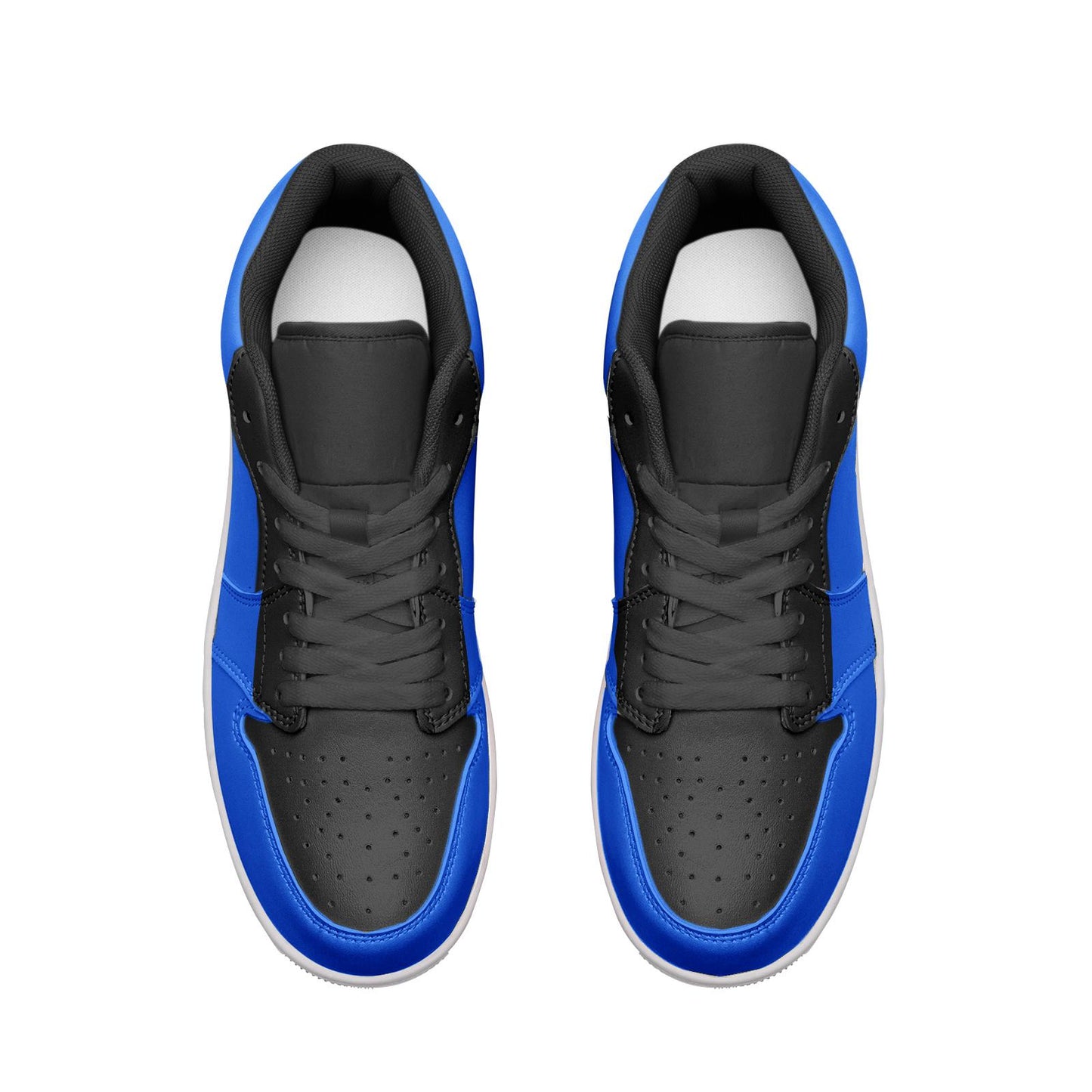 Blue Sneakers Unisex Low Top Leather