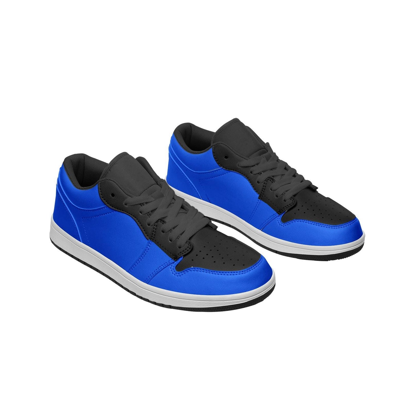 Blue Sneakers Unisex Low Top Leather
