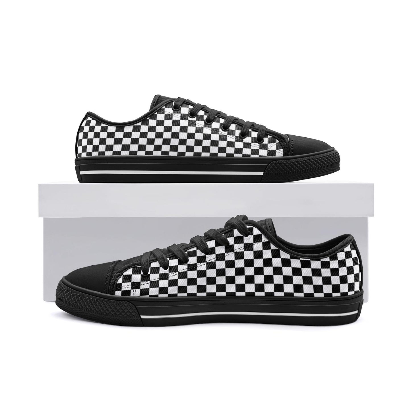 Black Sneakers Unisex Low Top Canvas Black Shoes
