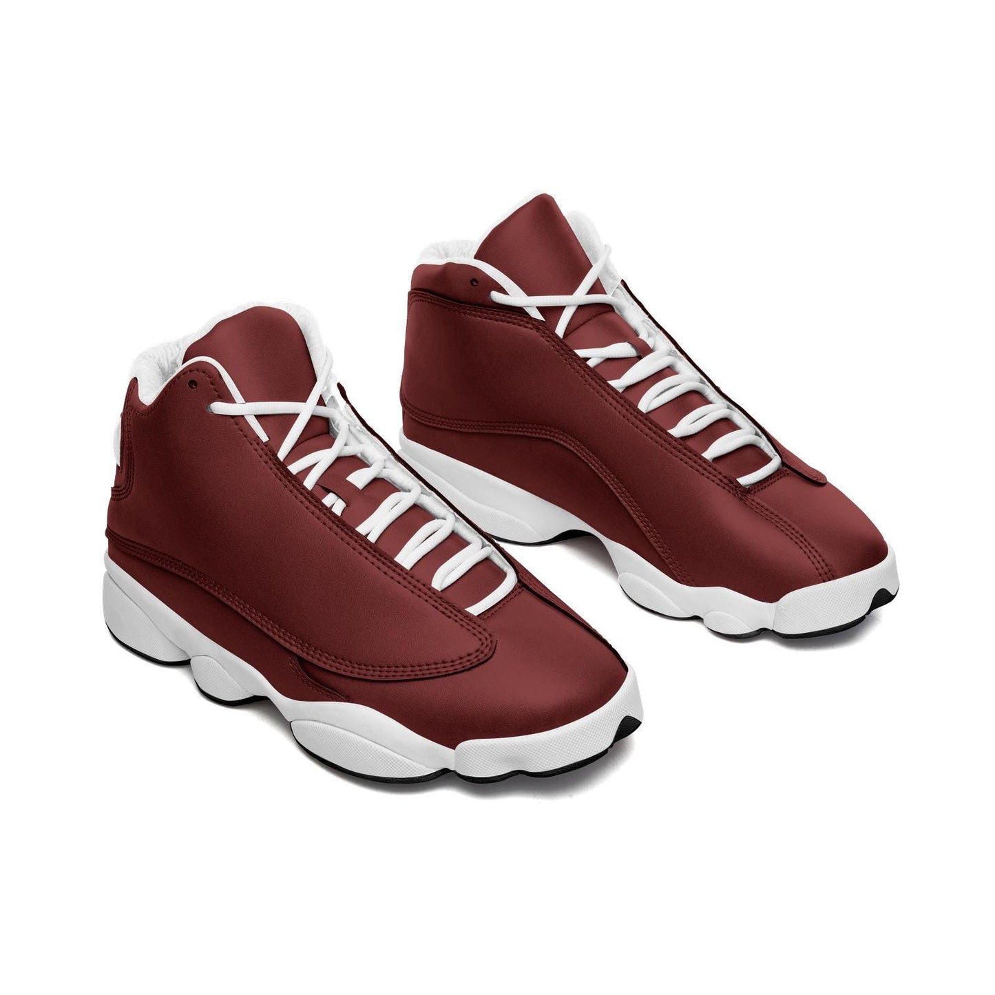 Burgundy Shoes Unisex High Top Leather Sneakers