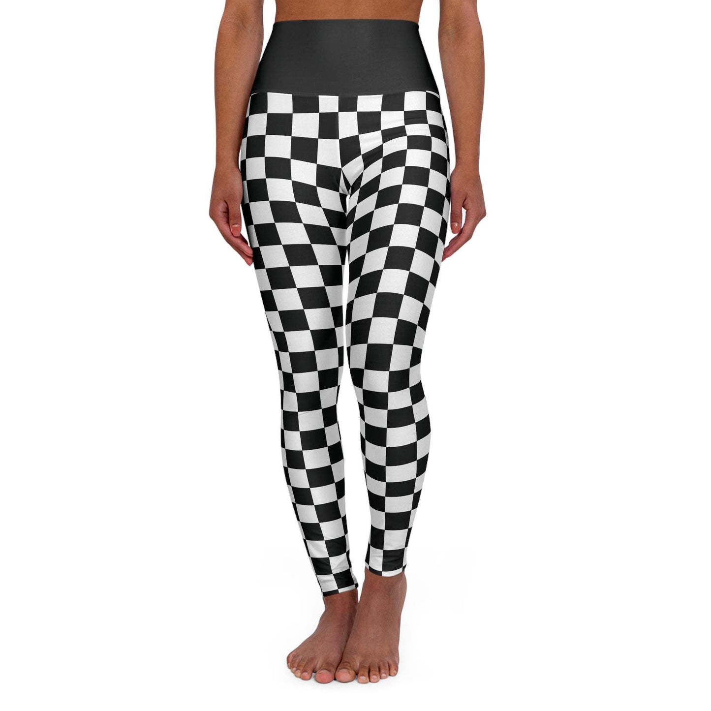 Checkerboard Yoga Leggings: High Waisted Activewear