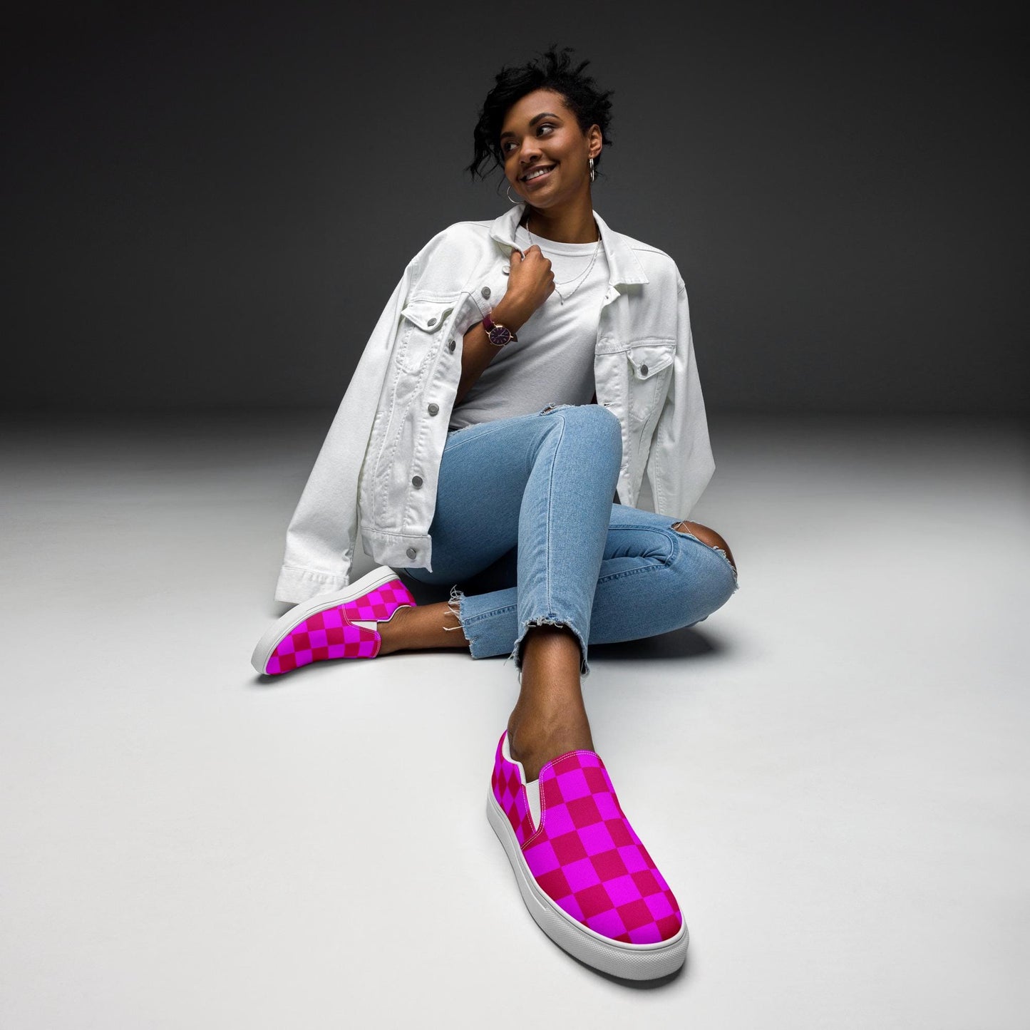 Pink Shoes Womens slip-on canvas shoes