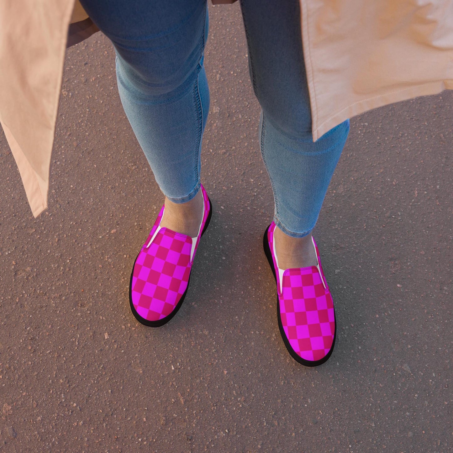 Pink Shoes Womens slip-on canvas shoes