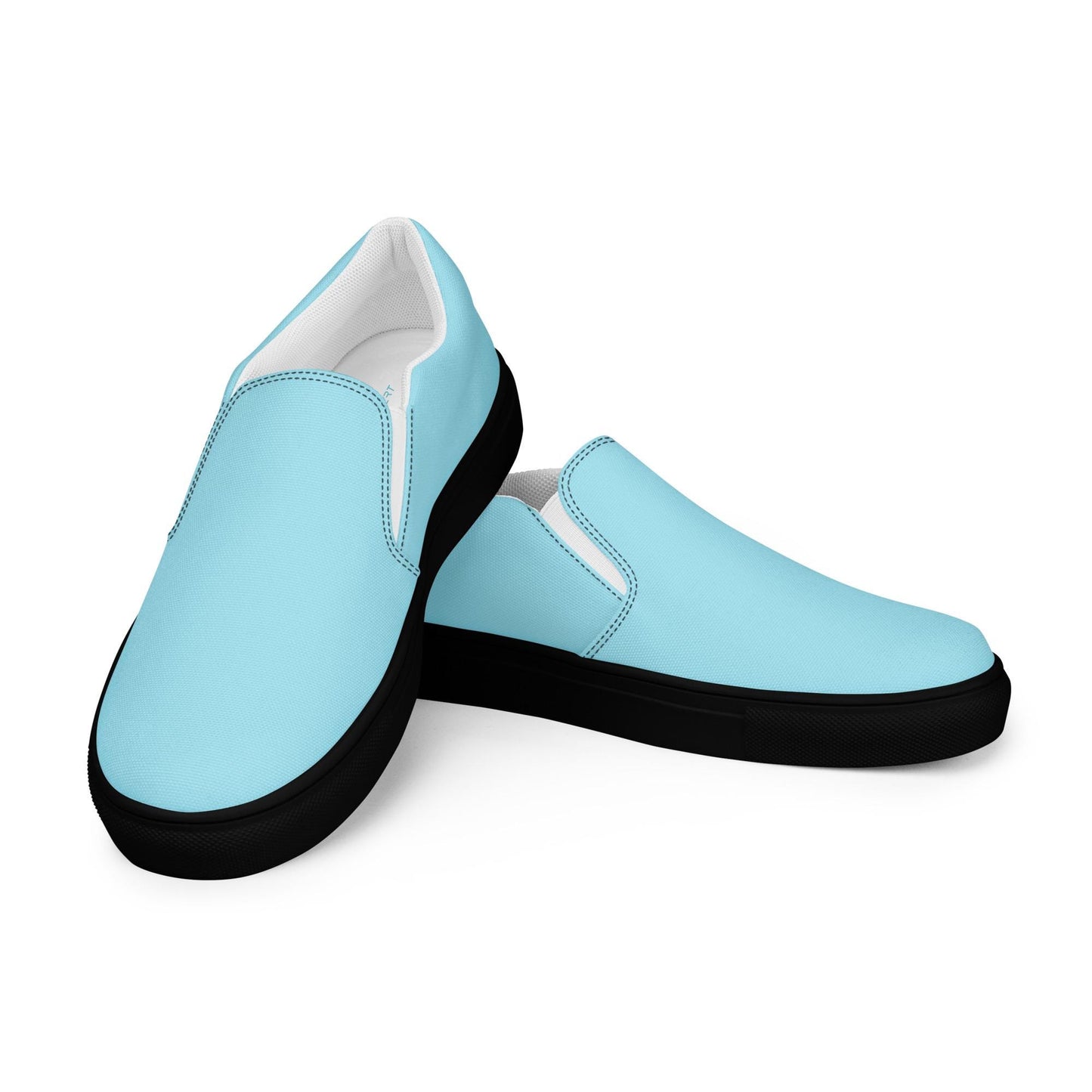 Womens blue slip-on canvas shoes