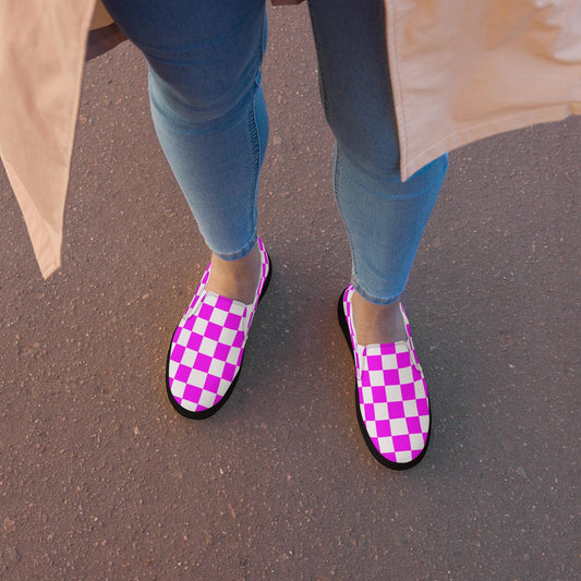 Womens slip-on canvas purple shoes