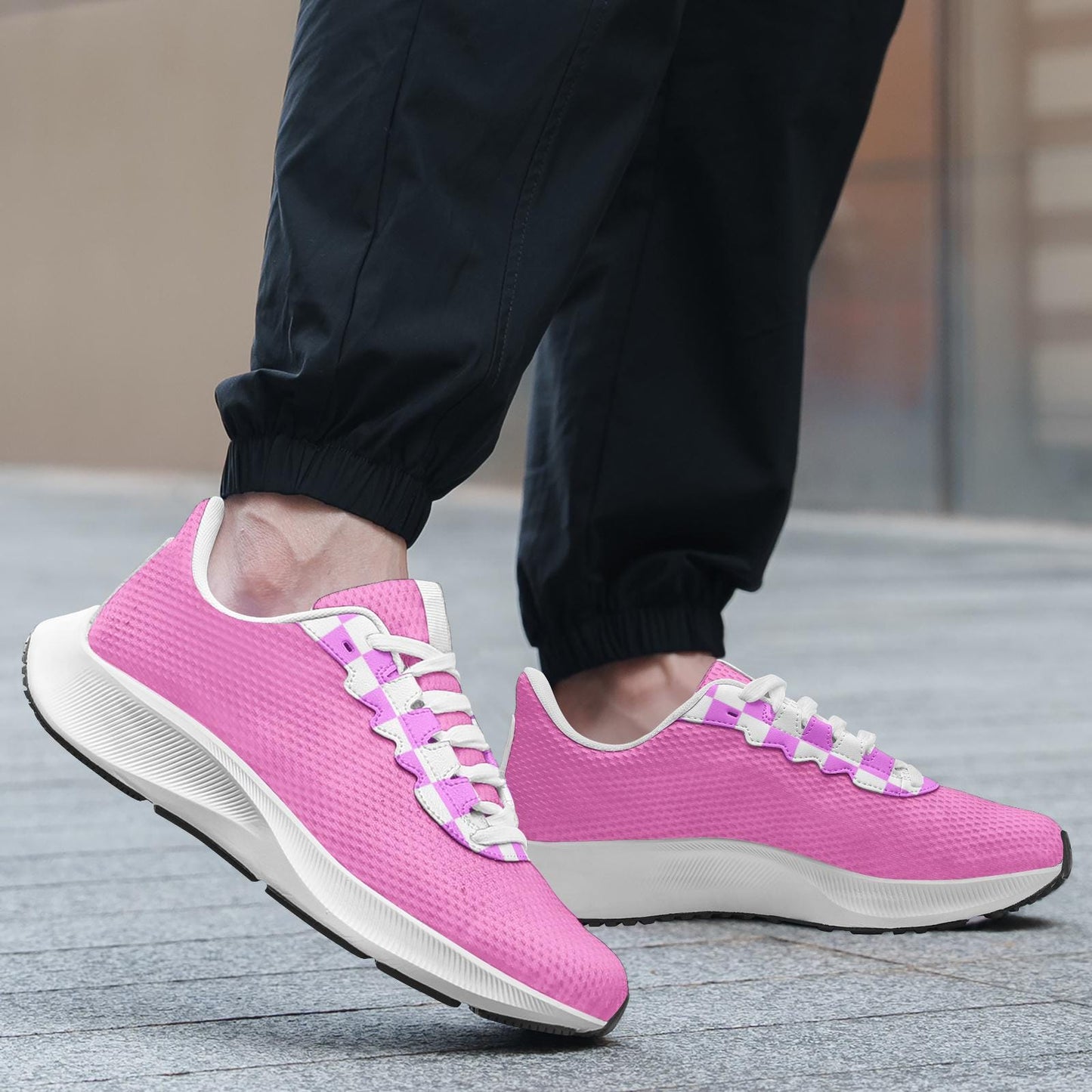Pink Sneakers Unisex Mesh Tech Performance Running Shoes