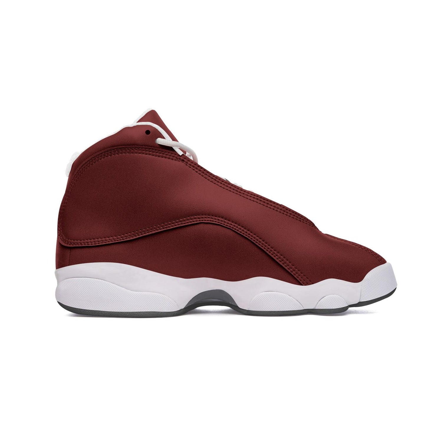 Burgundy Shoes Unisex High Top Leather Sneakers