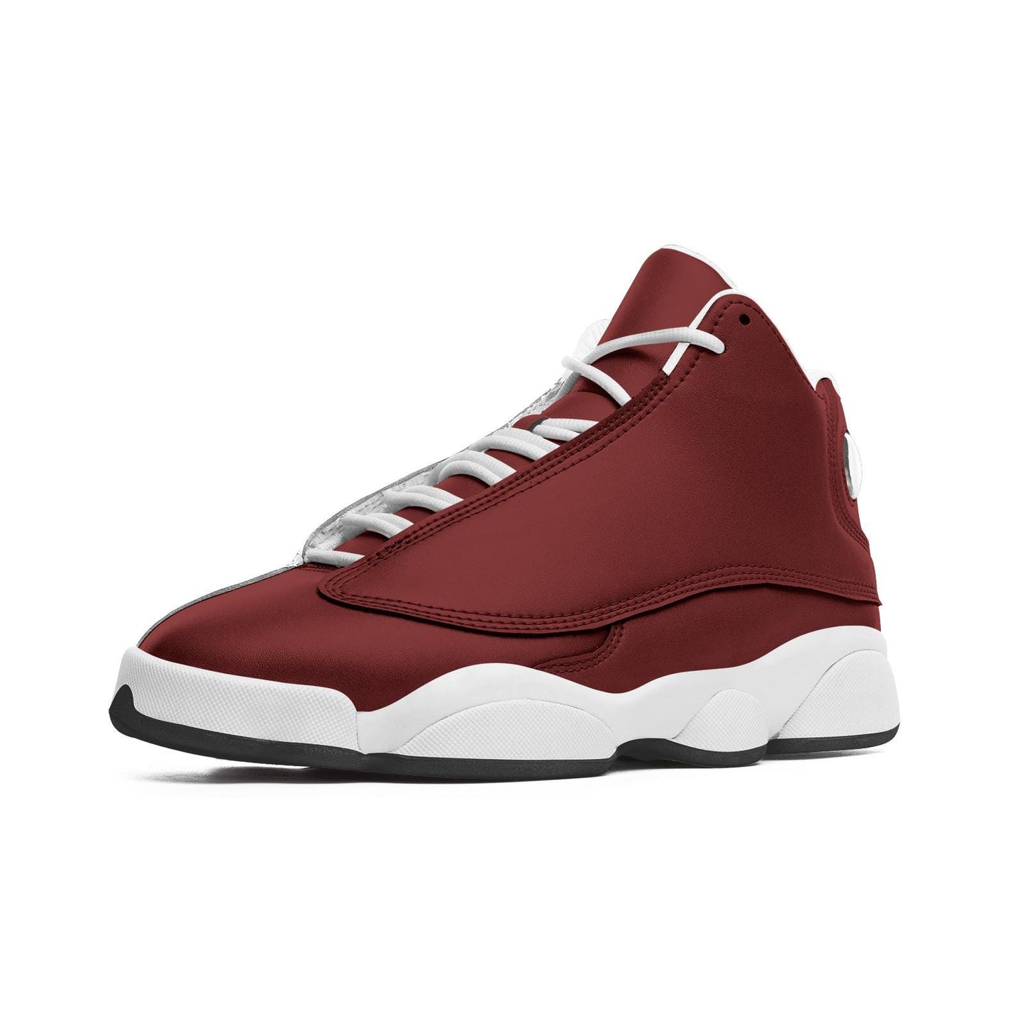 Burgundy Shoes Unisex High Top Leather Sneakers